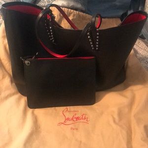 Black Christian louboutin large tote and wallet